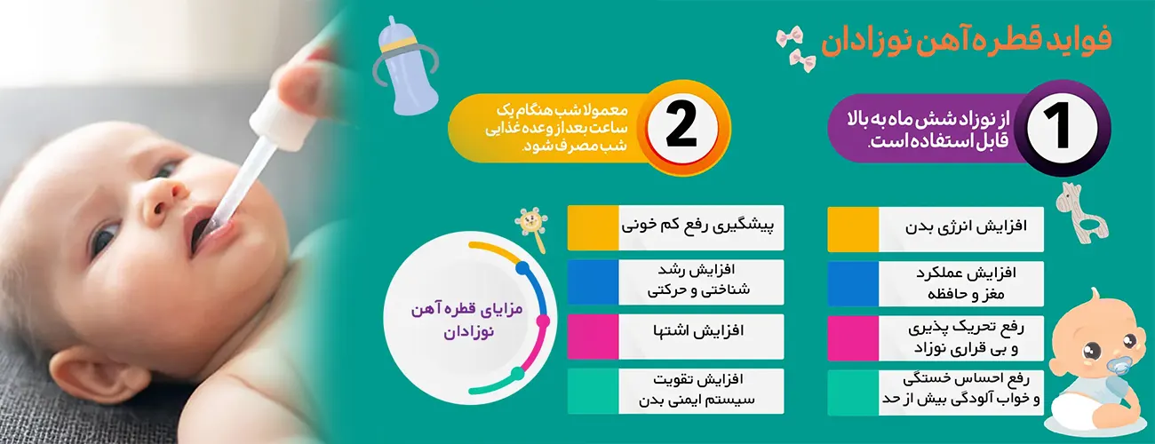 فواید مصرف قطره آهن در نوزادان