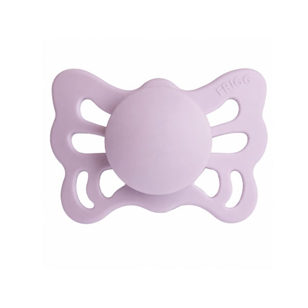 پستانک فریگ سیلیکونی سایز 0 تا 6 سری بادومی طرح پروانه Soft Lilac